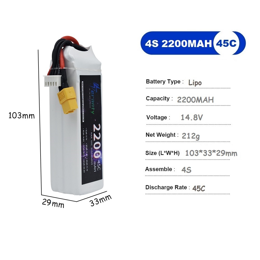 Bateria lipo 4S, 14.8v, 1500ma - Drone Battery 4S avaliação e preço