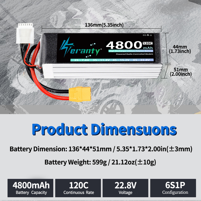 Bateria Lipo TERANTY 6S 4800mA - Drone Battery 6S avaliação e preço
