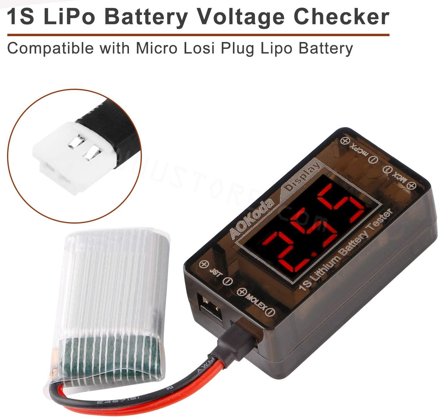 AOKoda AOK-041 1S LiPo Bateria - Drone Battery Voltage Checker avaliação e preço